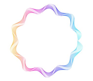 Tasarım elemanları. Halka daire zarif çerçeve kenarı. Beyaz arka plandaki soyut dairesel logo elemanı izole edildi. Yaratıcı sanat. Yeni ürün tanıtımı için vektör illüstrasyon EPS 10 dijital