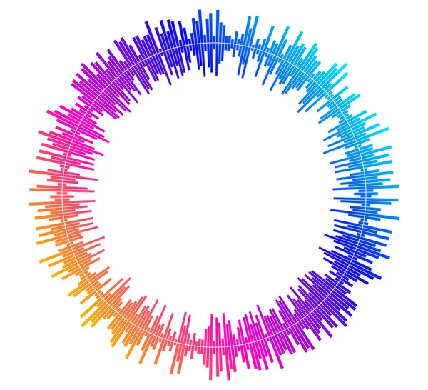 Kleur Equalizer Geïsoleerd Witte Achtergrond Vector Illustratie Hartslagmuziekspeler Geluidsgolf Logo — Stockvector