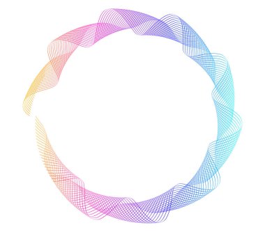 Tasarım elemanları. Halka daire zarif çerçeve kenarı. Beyaz arka plandaki soyut dairesel logo elemanı izole edildi. Yaratıcı sanat. Yeni ürün tanıtımı için vektör illüstrasyon EPS 10 dijital