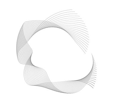 Tasarım elemanları. Halka daire zarif çerçeve kenarı. Soyut Dairesel logo elementi siyah beyaz arka planda izole edildi. Yaratıcı sanat. Yeni ürün tanıtımı için vektör illüstrasyon EPS 10 dijital