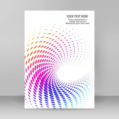 Tasarım ögeleri sembolü düzenlenebilir renk yarım ton çerçeve nokta daire deseni beyaz arkaplan üzerinde girdap. Vektör illüstrasyonunda siyah rastgele noktalar var. Yarım ton daire noktaları kullanarak kenarlık simgesini yuvarla