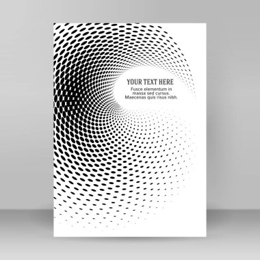 Tasarım ögeleri sembolü düzenlenebilir renk yarım ton çerçeve nokta daire deseni beyaz arkaplan üzerinde girdap. Vektör illüstrasyonunda siyah rastgele noktalar var. Yarım ton daire noktaları kullanarak kenarlık simgesini yuvarla