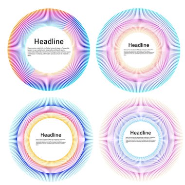 Tasarım elemanları. Halka daire zarif çerçeve kenarı. Beyaz arka plandaki soyut dairesel logo elemanı izole edildi. Yaratıcı sanat. Yeni ürün tanıtımı için vektör illüstrasyon EPS 10 dijital
