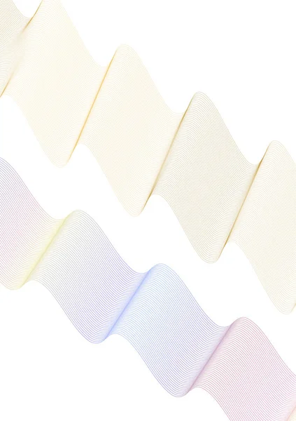 多くの色の線の波 白い背景に波状の縞が孤立している 創造的なラインアート ベクトルイラストEps ブレンドツールを使用して作成されたデザイン要素 湾曲した滑らかなテープ — ストックベクタ