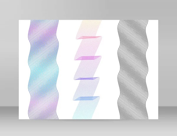 Волна Многих Цветных Линий Абстрактные Волнистые Полосы Белом Фоне Изолированы — стоковый вектор
