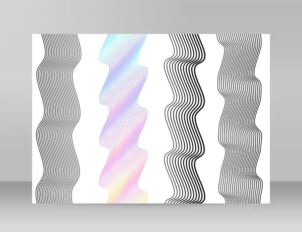 Волна Многих Цветных Линий Абстрактные Волнистые Полосы Белом Фоне Изолированы — стоковый вектор