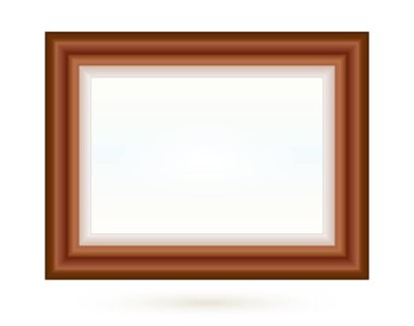 Şeffaf arkaplanda gölgesi olan kare çerçeve tasarımı sunumu. İzole edilmiş boş masa vektörü illüstrasyonu üzerinde 3B Pankart Duruşu Fotoğraf, resim ve metin tanıtımı için EPS 10