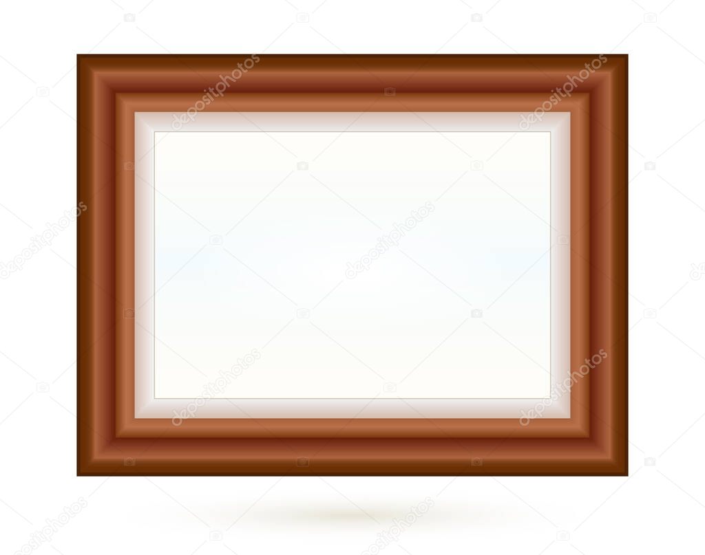 Presentation square picture frame design with shadow on transparent background. 3D Board Banner Stand on isolated clean blank table Vector illustration EPS 10 for photo, image, text promotional