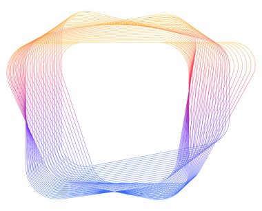 Teknoloji, iç mekan, moda ve tekstil tasarımı. Akan Çizgilerle Dinamik Geometrik Şekil. Soyut Gradyan tel çerçeve döngüsü. Markalaşma için Fütürist Dijital Sanat. Modern estetik. Vektör Arkaplanı