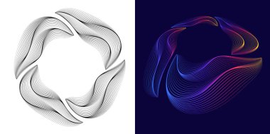 Spa, Yoga, Gevşeme, Sağlık, Web Tasarımı İçin Organik, Banner, Broşür, Paket. Çevre dostu için dairesel noktalar ve dalga çizgileri. Marka Vektörü İllüstrasyonu. Arkaplan spiralleri