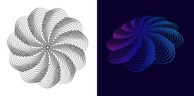 Mavi ve mor yarım ton daireli ve yıldız desenli soyut veri teknolojisi dijital vektörü, fütüristik bilişim, yapay zeka, engelleme zinciri, veri akışı, ağ ve analitik