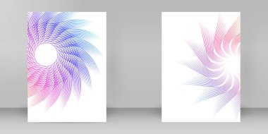 Geniş çizgili ve modern renk eğimli yaratıcı soyut el ilanı veya broşür kapağı. Rapor, teknik markalaşma veya tanıtım etkinliği sunumu için çok amaçlı A4 düzeni