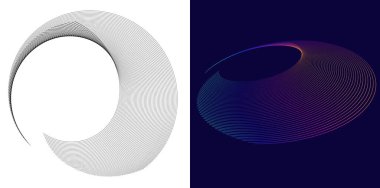Asgari Posterler, Dijital Arkaplanlar ve Çağdaş Grafiksel Projeler için Değişken Dalga Çizgileri ve Soyut Geometrik Şekiller