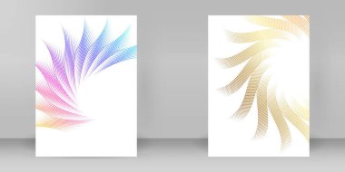 Asgari Posterler, Dijital Arkaplanlar ve Çağdaş Grafiksel Projeler için Değişken Dalga Çizgileri ve Soyut Geometrik Şekiller