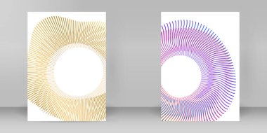 Geniş çizgili ve modern renk eğimli yaratıcı soyut el ilanı veya broşür kapağı. Rapor, teknik markalaşma veya tanıtım etkinliği sunumu için çok amaçlı A4 düzeni