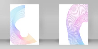 Asgari Posterler, Dijital Arkaplanlar ve Çağdaş Grafiksel Projeler için Değişken Dalga Çizgileri ve Soyut Geometrik Şekiller