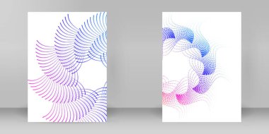 Asgari Posterler, Dijital Arkaplanlar ve Çağdaş Grafiksel Projeler için Değişken Dalga Çizgileri ve Soyut Geometrik Şekiller