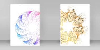 Asgari Posterler, Dijital Arkaplanlar ve Çağdaş Grafiksel Projeler için Değişken Dalga Çizgileri ve Soyut Geometrik Şekiller