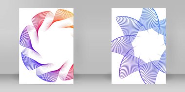 Asgari Posterler, Dijital Arkaplanlar ve Çağdaş Grafiksel Projeler için Değişken Dalga Çizgileri ve Soyut Geometrik Şekiller