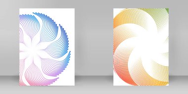 Asgari Posterler, Dijital Arkaplanlar ve Çağdaş Grafiksel Projeler için Değişken Dalga Çizgileri ve Soyut Geometrik Şekiller