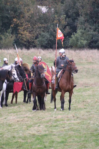 Battle October 2019 Enactors Recreating Battle Hastings Purpose Educate People — Stock Photo, Image