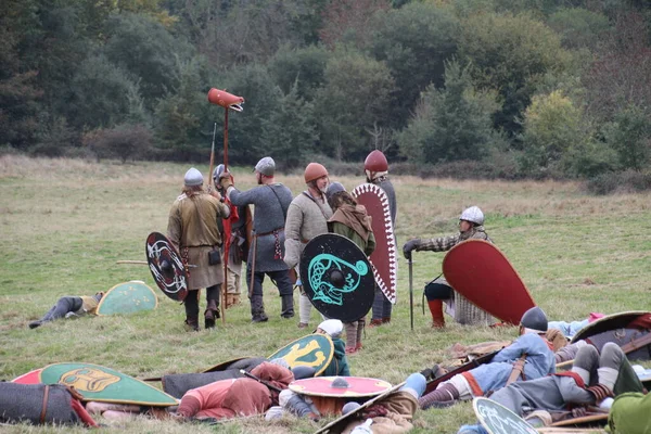 Battle Reino Unido Octubre 2019 Los Recreadores Recrean Batalla Hastings —  Fotos de Stock