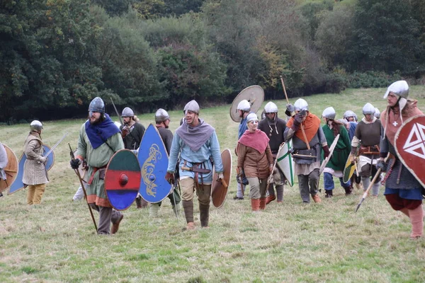 Battle Reino Unido Octubre 2019 Los Recreadores Recrean Batalla Hastings —  Fotos de Stock