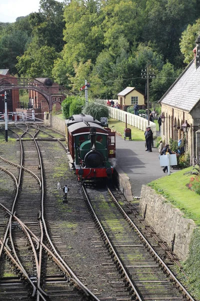 英国纽卡斯尔 2018年9月23日 恢复蒸汽火车在私人铁路线上运行 作为旅游景点 — 图库照片