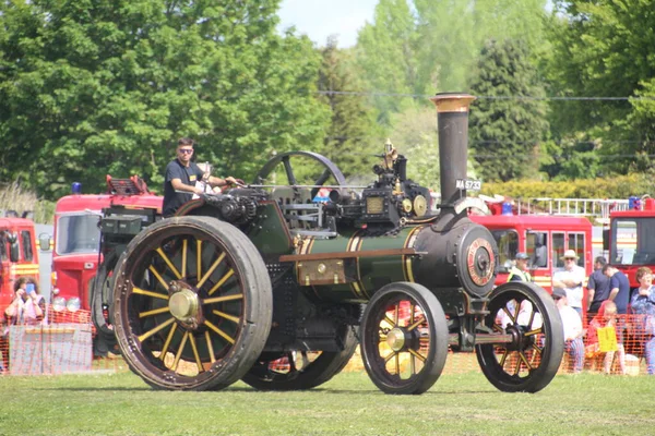 2019年7月28日 英国南安普敦 在年度Netley Steam Craft Show上展出的老式牵引引擎 — 图库照片