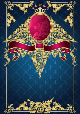 renkli dekoratif kartı altın çiçek süsleme, vektör çizim ile