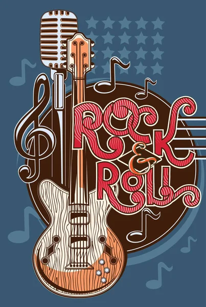 Rock muziek embleem — Stockvector