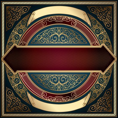 Vintage çerçevelemek ile altın çiçek başlangıç, vektör çizim