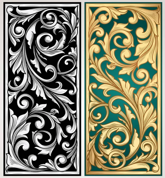 Vintage Decoratieve Panelen Vectorillustratie — Stockvector