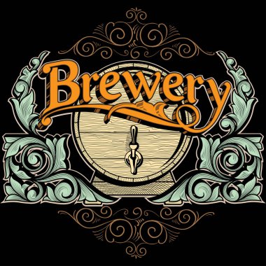 beer brewery color emblem, vector illustration clipart