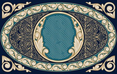 telkari, vektör çizim ile süslü vintage kartı