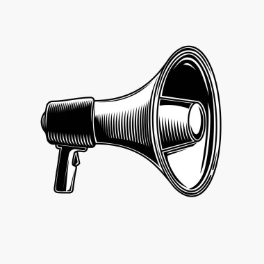 çizilmiş megafon kutsal kişilerin resmi, vektör çizim el