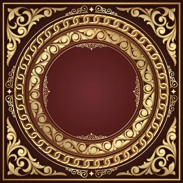Рамка Марсалы Золотой Филигранью Векторная Иллюстрация — стоковый вектор
