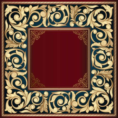 Altın süslü dekoratif vintage tasarımı