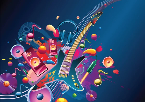 Funky Colorido Diseño Musical — Vector de stock