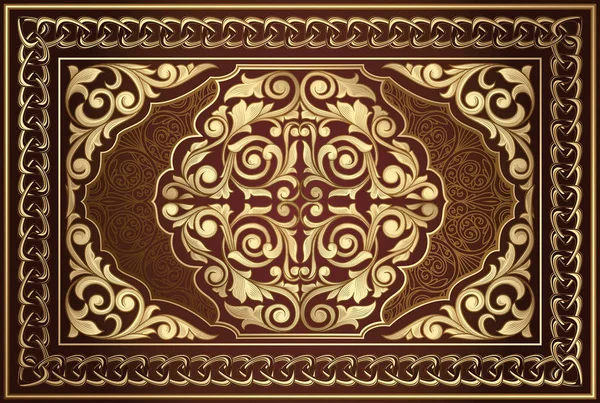 Diseño Decorativo Adornado Dorado — Vector de stock