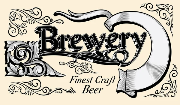华丽的老式啤酒字体设计 — 图库矢量图片