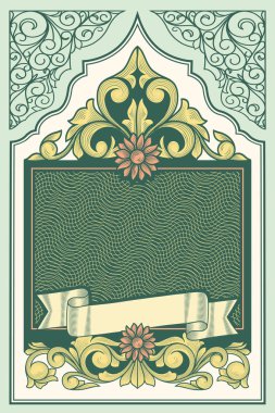 Vintage dekoratif süslü kart