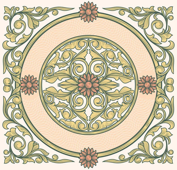 Sierlijke Retro Decoratieve Kaart — Stockvector