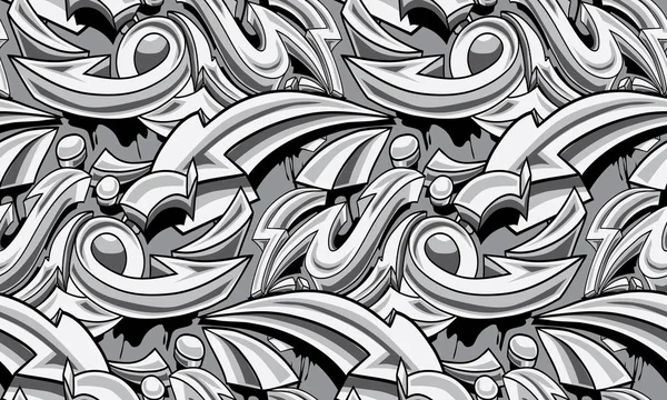 Fondo Sin Costuras Con Flechas Graffiti Blanco Negro Vector Ilustración — Vector de stock