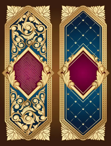 Золотий Декоративний Вінтажний Дизайн Банерів — стоковий вектор