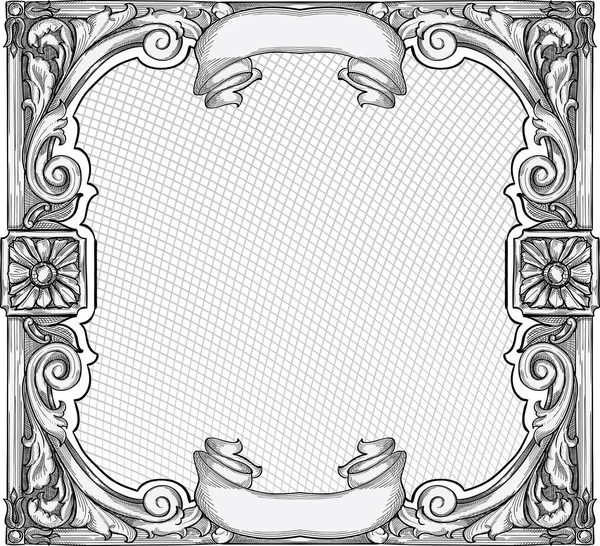 Quadro Decorativo Preto Branco Antigo — Vetor de Stock