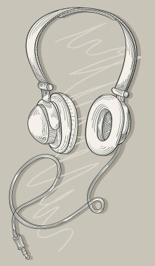 Elle çizilmiş müzik kulaklık