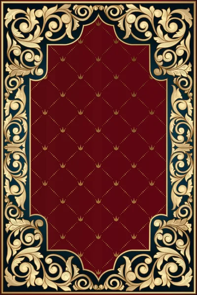 Diseño Vintage Decorativo Adornado Dorado — Vector de stock
