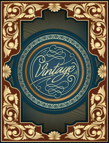Diseño Vintage Decorativo Adornado Dorado — Vector de stock
