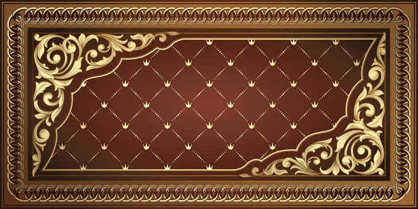 Gouden Vintage Sierlijke Decoratieve Ontwerp — Stockvector